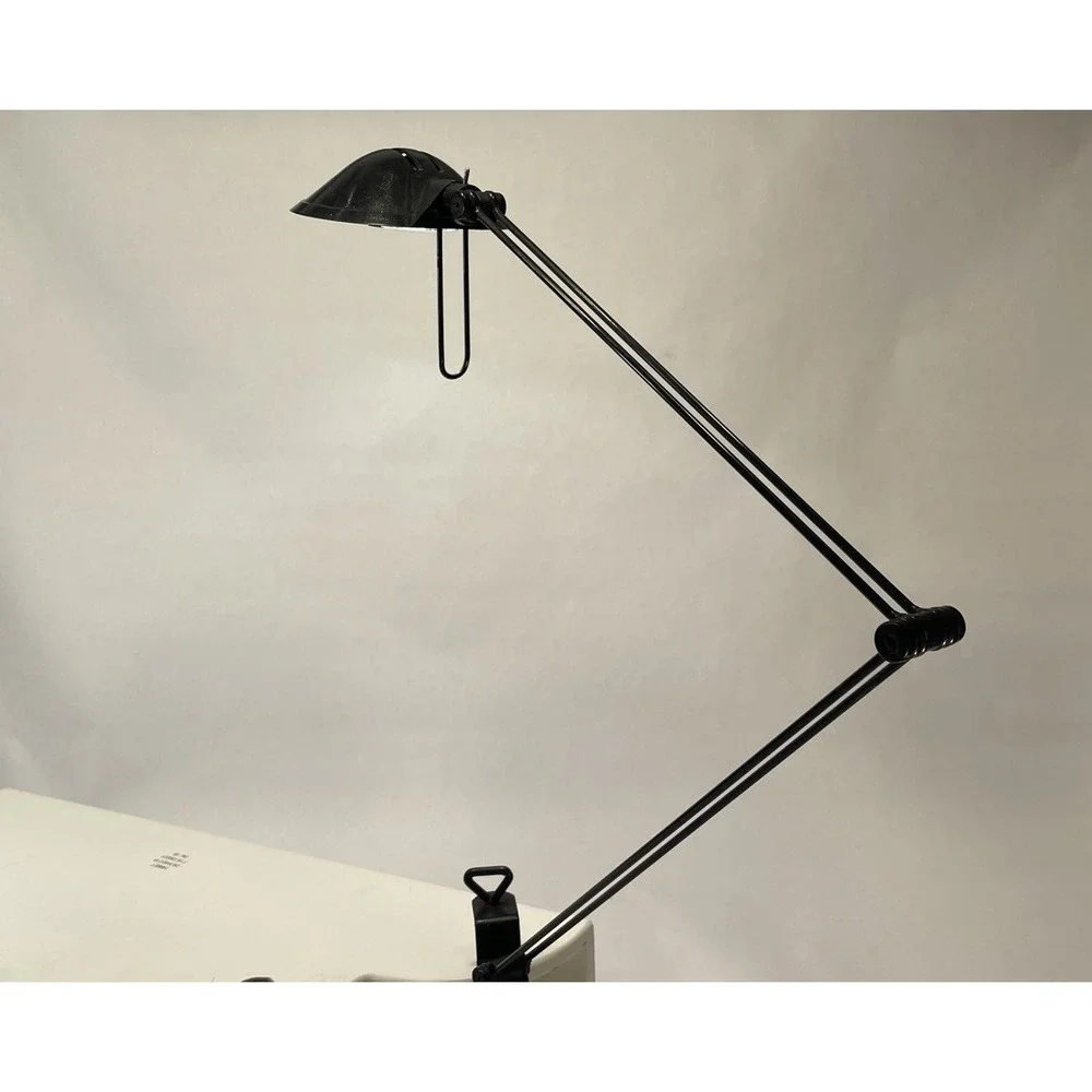 Vtg Ikea Articulating Desk Lamp With Clamp Black Halogen Working